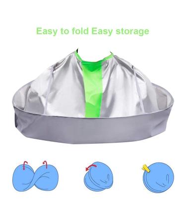 Waterproof Hair Cutting Cape - Salon Barber Cape for Men and Women - Hairdresser Gown Apron - Silver&Green - Buy Online on GoSupps.com