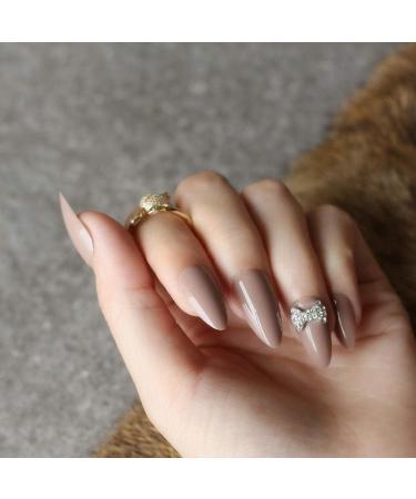 Custom Hujl Artificial Nails - Full Color Crystal & Silver Butterfly Design | Shiny Drop-Shaped Fake Nails - USA & International Shipping - Buy Online on GoSupps.com