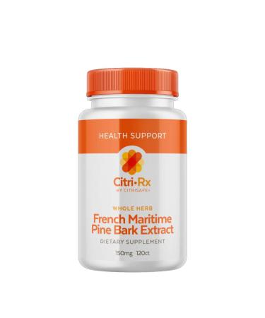 CitriRx French Maritime Pine Bark Extract - Healthy Joint Support and Immune Booster - Whole Herb - Nitric Oxide Support - 150mg, 120 Count