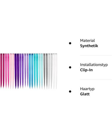 24 Pieces Colorful Hair Extensions | 50cm Smooth & Heat-Resistant | Fashionable Curly Hair for Women & Children - 12 Vibrant Colors - Buy Online on GoSupps.com