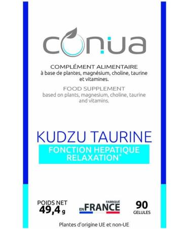 Kudzu Valerian Taurine Conua | HEPATIC RELAXATION FUNCTION* | Choline Magnesium Vitamins B1 B6 and B12 | No Additives | Standardized in ISOFLAVONES | Powerful Antioxidant | Vegan - Buy Online on GoSupps.com