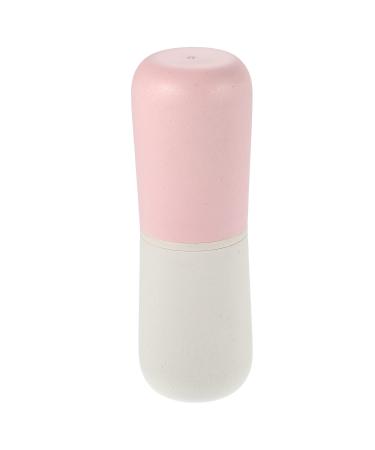 VOCOSTE 1 Pcs Portable Toothbrush Cases Bamboo Fiber Traveling Toothbrush Holders Case Travel Business Pink Gray White 7.72"x2.60"
