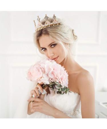 NODG Gold Tiara for Women | Pink Rhinestone Birthday Crown - Hair Accessory for Halloween, Cosplay, Prom & Christmas - Buy Online on GoSupps.com