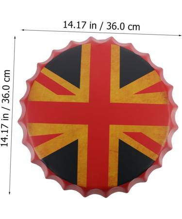 KICHOUSE Beer Cap Pendant USA Flags Vintage Metal Signs Cafe Beer Bar Sign Wall Decoration Household Beer Can 36X36X4CM British Flag Pattern - Buy Online on GoSupps.com
