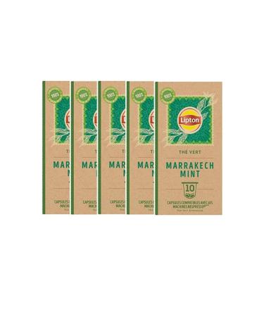 Lipton Th Vert Marrakech Mint 50 Capsules Compatibles Nespresso Antioxydant et Parfum Menthe Fra che et D licate Label Rainforest Alliance 5x10 Capsules