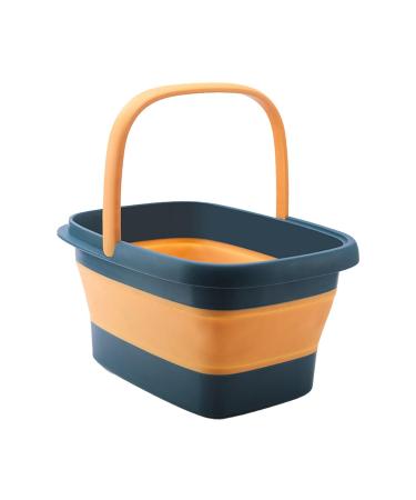 Foot Soaking Bath Basin Collapsible Foot Bath Basin/Foldable Large Foot Bucket Foot Soak Tub for Pedicure Home SPA Treatment Men Deep Blue