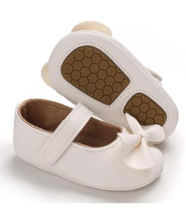 LACOFIA Baby Girls Anti-Slip First Walking Shoes - Infant Bowknot Mary Jane Princess Party Shoes (3-6 Months, White) - Buy Online on GoSupps.com