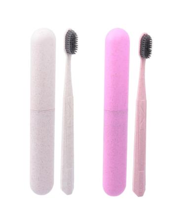 Minkissy 2 Party toothbrush set with long handle toothbrush gum care toothbrush ultra toothbrush toothbrush tool 1 piece (1 Pack) sorted color