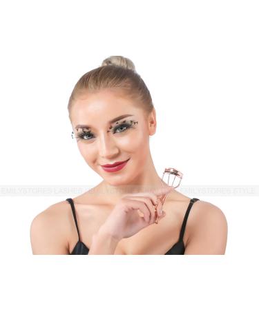 EMILYSTORES Professional Golden Metal Eyelash Curler with 2 Replacement Silicone Pads - Pain-Free Beauty Tool - Buy Online on GoSupps.com