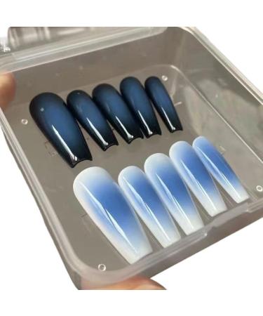 Temperament enhancement manicure simple spice girl manicure mandarin duck gradient new black and white wear smudge detachable(L)