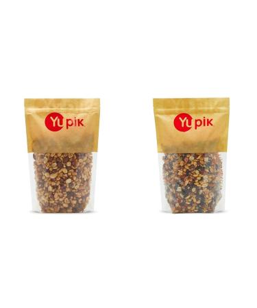 Yupik Salted Mix Nuts Peanuts Almonds Brazil Nuts & Cashews 1Kg & Trail Mix with Almonds Pineapple Papaya Raisins Sunflower Seeds 1Kg Salted+ Raisins 1 kg (Pack of 1)