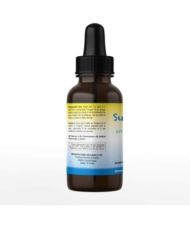 Sundrops Vitamin D Drops for Infants - Gluten-free, Non-GMO, All Natural - D3 400 IU, 100% DV - Safe Concentration for Babies - 60mL - Over 2,000 Doses - 2 Fl Oz - Buy Online on GoSupps.com
