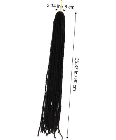 POPETPOP Dirty Little Braids Braiding Hair Extensions Dreads Extensions Human Hair Dreadlock Extension Natural Hair Wigs Men and Women High Temperature Wire European and American Ponytail 90X8CM Black - Buy Online on GoSupps.com