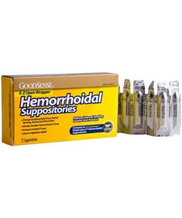 GoodSense Hemorrhoidal Suppositories 12-count - Fast Relief for Hemorrhoid Symptoms - Buy Online on GoSupps.com
