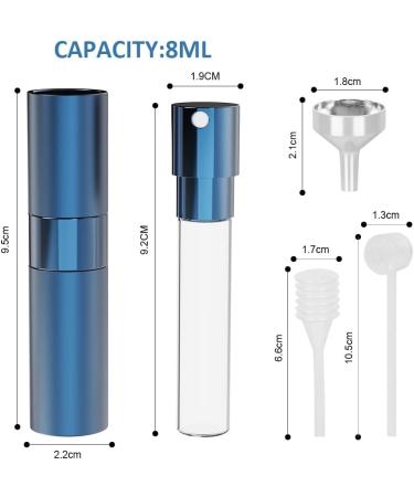 Darbermu 8ML Travel Perfume Atomiser Bottles 3 PCS Mini Portable Perfume Atomiser Refillable Spray Bottles Aftershave Atomiser Empty Travel Bottles with Funnel and Refill Pump for Travel Vacation Blue - Buy Online on GoSupps.com