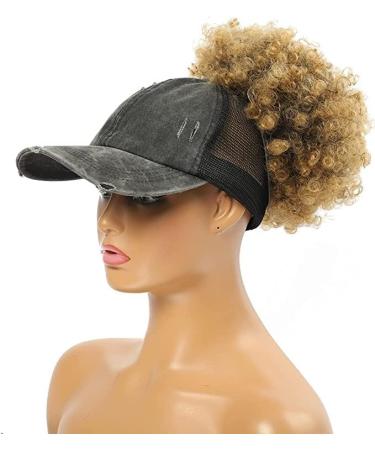 AICILY 2 Pack Backless Cap for Women | Natural Curly Hair Baseball Hat | Afro Puff Ponytail Hat | Black+blue - Buy Online on GoSupps.com