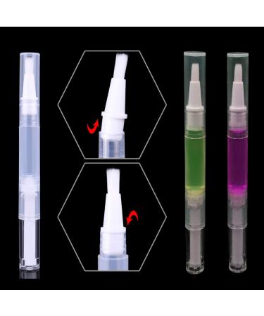 12Pcs 3ml Empty Nail Oil Pens with Brush Tip for Lip Gloss and Eyelash Growth - Transparent Twist Pens for Precise Application (12PCS) - Buy Online on GoSupps.com