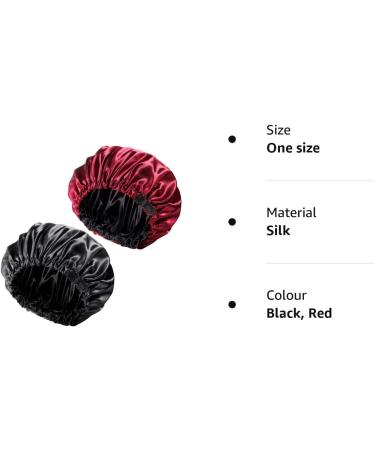 Adjustable Silk Bonnet Set - Double Sided Satin Sleep Caps for Women, Protects Curly and Natural Hair, 36cm, 2 Pieces - Buy Online on GoSupps.com
