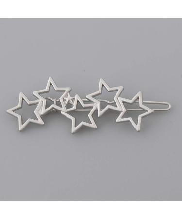 Set of 2 Silver Star Hair Clips Retro Style Hair Pin Clips for Women - Buy Online on GoSupps.com