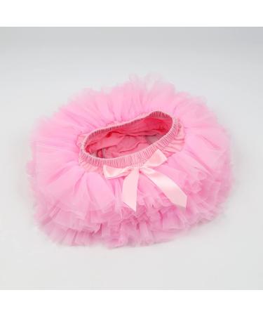 Hoolchean Baby Girls Super Soft Fluffy Tutu Skirt with Diaper Cover Bloomer - Pink (6-12 Months) - Buy Online on GoSupps.com