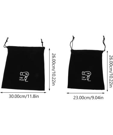 Baluue 2pcs Storage Bag Travel Hairdryer Organizer Hair Dryer Storage Pouch Gym Bag Black Flocking Cloth 1 - Buy Online on GoSupps.com
