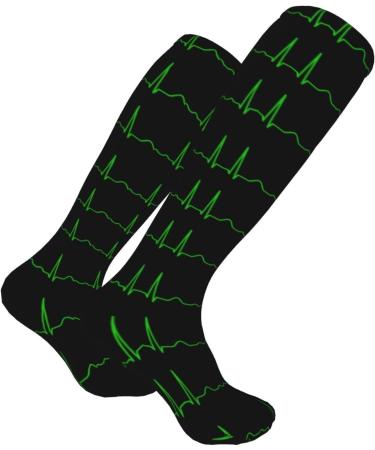 EKG Lines Heartbeat Compression Socks 15-20 mmHg for Men & Women | Best Support for Running & Cycling | Improve Circulation - Buy Online on GoSupps.com