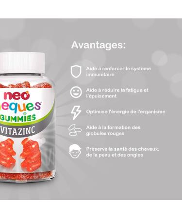 Neo Peques - Multivitamin Gums for Children from 3 years - 30 Units (1 month) - 100% Natural Ingredients - 6 Essential Vitamins and Zinc for the Immune System - Strawberry Flavor - Buy Online on GoSupps.com