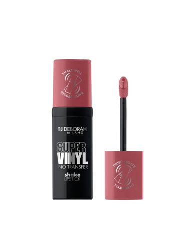 DEBORAH Deborah Milano Super Vinyl Shake Lipstick Liquid Vinyl Lipstick 1 Pink Intense Colour and No Transfer to Give Flawless Vinyl Lips for Up to 16 Hours 3ml
