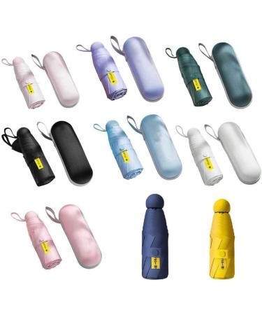 miduoidn 2-in-1 Portable Umbrella Waterproof Rain-proof Foldable Sunshade Sun Rain Pocket Sunscreen Windproof 5 Folds Protection Sky Blue - Buy Online on GoSupps.com