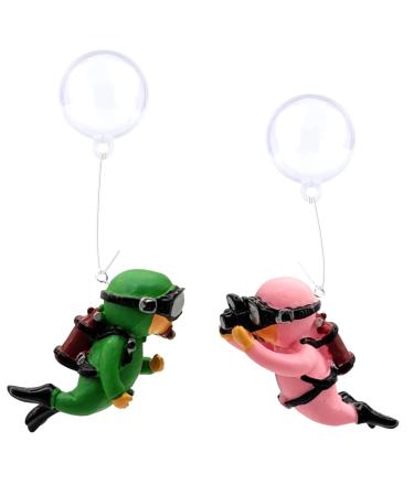 Ncoale aquarium decoration 2 pieces of floating divers aquarium decoration resin aquarium accessories landscape accessories for aquarium and aquariums at home office (green pink) - Buy Online on GoSupps.com