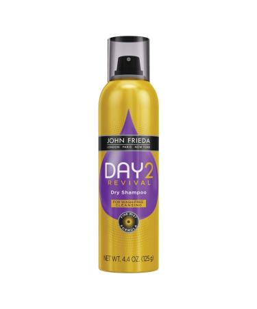 John Frieda Day 2 Revival Dry Shampoo  Refurbish Hair without Washing  Remove Unwanted Oils  Texturizing Spray  4.4 Ounces