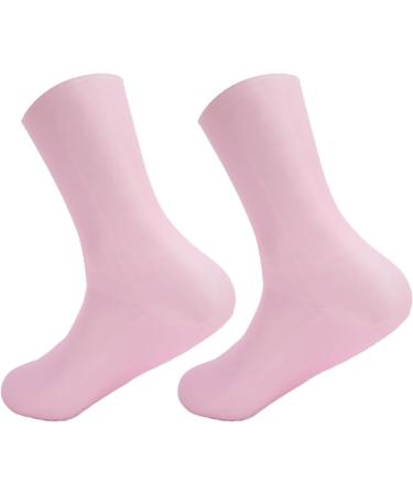 Silicone Foot Socks 1 Pair Pink Silicone Moisturizing Socks Non-Slip Reusable Soft for Rough Skin (L Size) - Buy Online on GoSupps.com