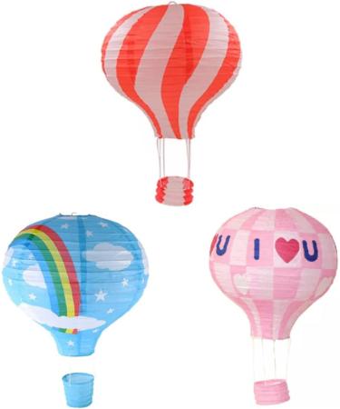 NIDONE Hanging Rainbow Hot Balloon Paper Lanterns rainbow Hot Air Balloon Paper Lantern DIY Carft for Party Decoration Birthday Wedding Christmas Party Decor Gift Blue Rainbow Blue - Buy Online on GoSupps.com