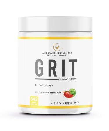 Awesomelifestyle360 Next Gen Nutrition GRIT Organic Greens Strawberry Watermelon Flavor General Health Dietary Supplement Preworkout Energy Focus & Pumps with Beta Immune Support