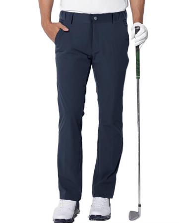 Aoli ray men golf pants waterproof golf stretch trousers narrow fit golf trousers slim fit stretch long golf pants golf pants l navy