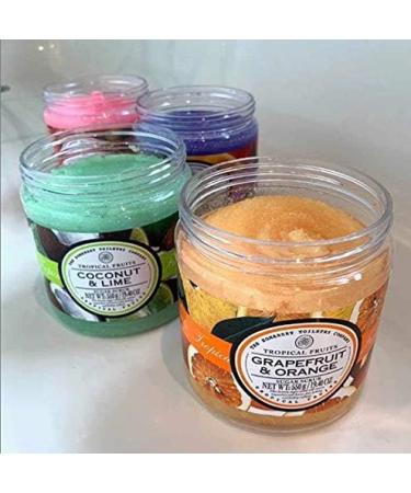 Tropical Fruits Exfoliating Body Scrub - Strawberry & Papaya 550g for Smooth & Healthy Skin - Buy Online on GoSupps.com