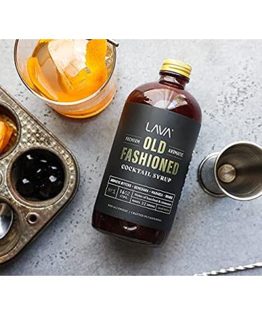 LAVA Premium Aromatic Old Fashioned Cocktail Mixer 16oz - Makes 32 Cocktails - Cocktail Syrup with Aromatic Bitters, Demerara, Marasca Cherry, Orange Zest, Hazelnut, Cinnamon - Just Add Whiskey 16 Fl Oz - Buy Online on GoSupps.com