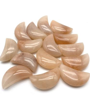 Natural Crystal Natural Pink Urine Crystals Stone Carved Moon Shaped Smooth Stone Crystals Room Decoration Natural Luster
