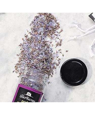 Lavender Bath Salt 8.47 oz Glass Jar | Mineral-Rich Scrub with Essential Oils | Luxury Detox & Aromatherapy | Private Spa Experience - Buy Online on GoSupps.com