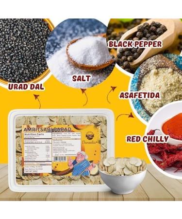  Danodia Foods Danodia Foods Amritsari Dal Papad (Cracker) - 250g | Papadam/Appalam | Crispy & Gluten Free | No Preservatives | Authentic Indian Taste - Buy Online on GoSupps.com