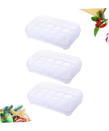 Hohopeti 3pcs Egg Tray Egg Storage Unit Egg Holder Refrigerator Containers White Egg Plate Egg Case re-usable White 25*15.5*7.2cm - Buy Online on GoSupps.com