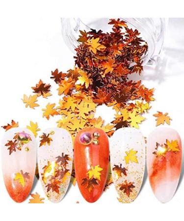 Fall Maple Leaf Nail Sticker Set - Colorful DIY Nail Art Glitters & Sequins - Manicure Decoration Supplies - Buy Online on GoSupps.com