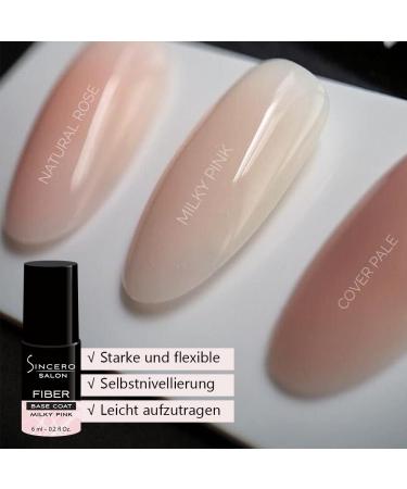 Sincero Salon Fiberglass Gel Base & Top Coat - Milky Pink UV Gel Nail Polish for Superior Shine & Scratch Protection - Perfect for Manicure & Nail Hardness - Buy Online on GoSupps.com