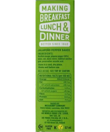 Tabasco Groene Jalape o Sauce 57 ml 2pack - Buy Online on GoSupps.com