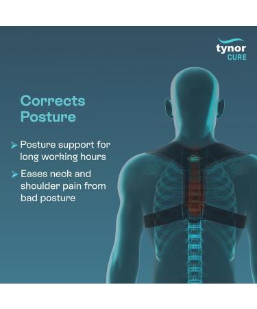 Buy TYNOR Posture Corrector for Men & Women - Adjustable Upper Back Brace for Neck & Scoliosis Breathable Hunchback & Spine Support (Black One Size) - International Shipping Available - Buy Online on GoSupps.com