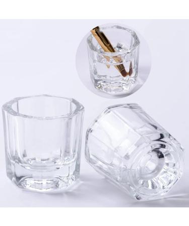 Crystal Bowl Cup Liquid Powder for Nails Acrylic Dappen Dish Clear Nail Art Tools for Women at Home