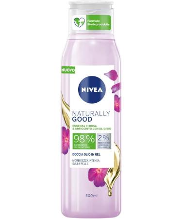 Nivea Naturally Good Essence de Rose and Arricchie Shower Gel with Organic Oil Biodegradable Formula 6 Pieces of 300 ml - Buy Online on GoSupps.com