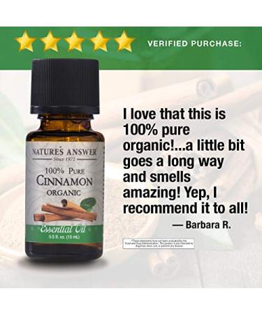 USDA Organic Cinnamon Essential Oil - 100% Pure Aromatherapy Oil for Diffuser | 0.5 fl oz (15ml) | Made in USA - Buy Online on GoSupps.com