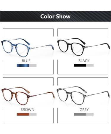 ZENOTTIC Vintage Round Glasses Frame for Men & Women - Retro Clear Lens Nerd Glasses C13 Brown - Stylish Prescription-Free Eyewear - Buy Online on GoSupps.com
