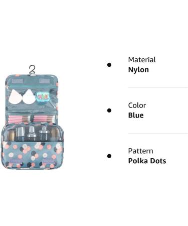 Waterproof Hanging Toiletry Bag | Portable Makeup Pouch with Handle and Hook - Blue | Travel Organizer for Women and Girls - Buy Online on GoSupps.com